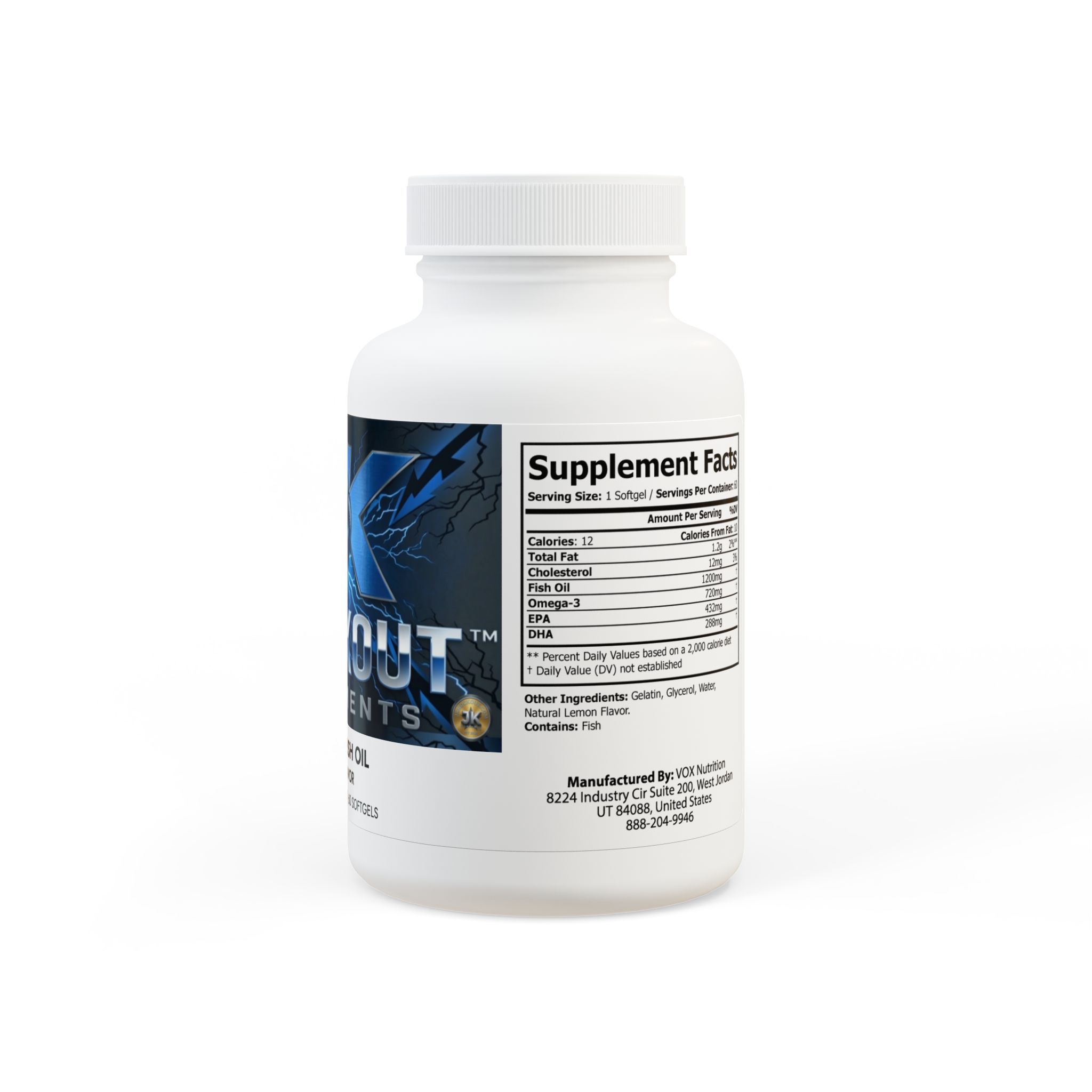 JK KNOCKOUT Omega 3 Fish Oil Supplement (60 Softgels) - Image 3
